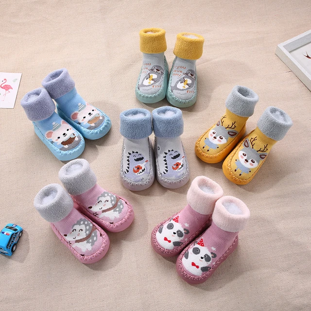 Chaussettes de sol d'hiver pour bébé plus chaudes de