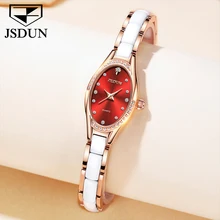 

JSDUN Fashion Ladies Watches Creative Ceramics Steel Bracelet Women's Quartz Watch Female Waterproof Clock Relogio Feminino 8842