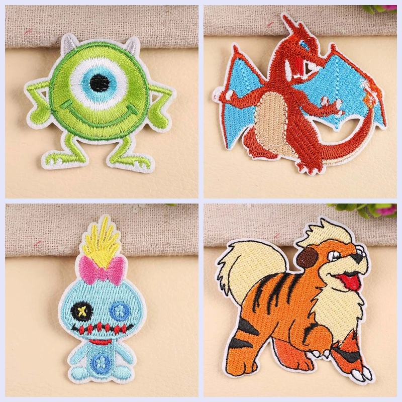 

1Pcs Monster Pterosaur Bigeye Patch Iron on Sew On Applique Badge Motorcycle Cheap Biker Embroidered Patches For Clothes Sticker