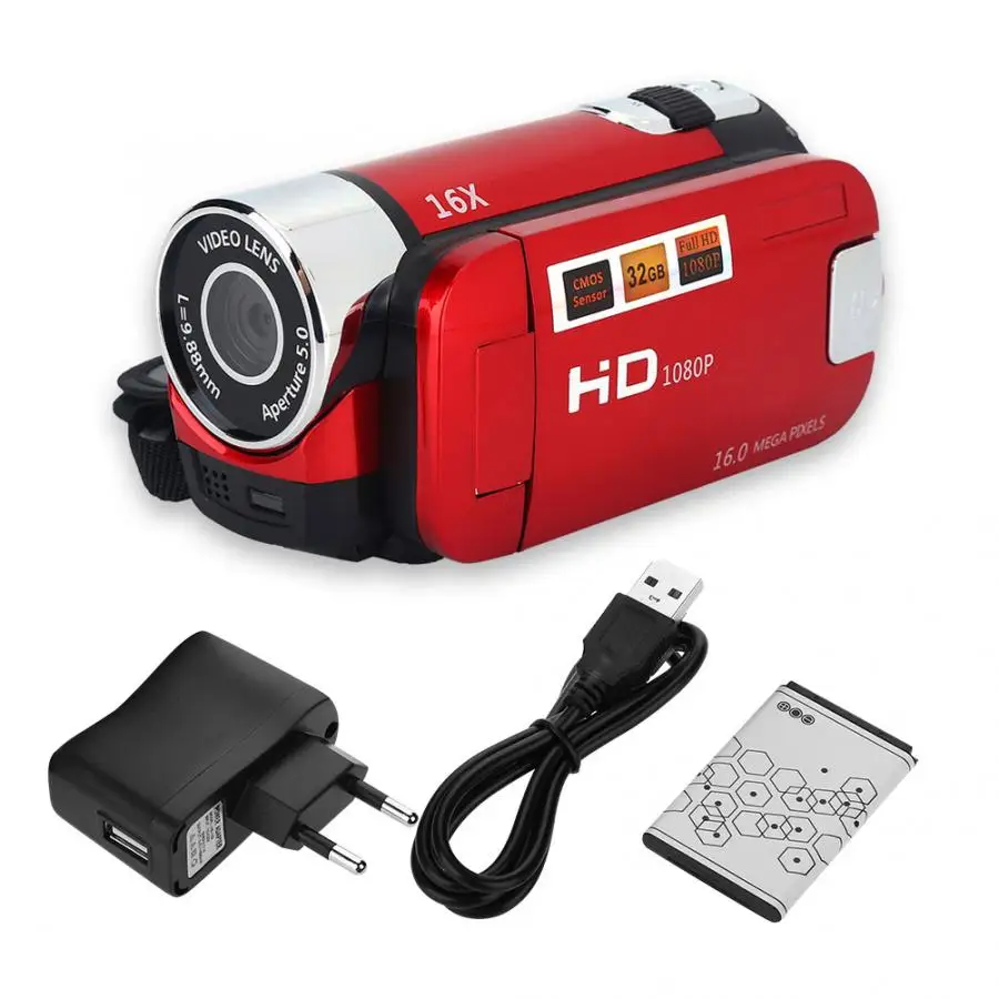 Camara profesional 720P Full HD 16MP DV видеокамера Цифровая 270 градусов Вращение экрана 16X ночная