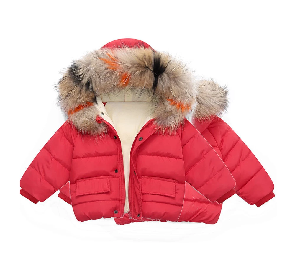 Одежда для маленьких девочек; модные куртки с меховым воротником и капюшоном; плотные теплые пальто; Повседневная Верхняя одежда для маленьких девочек; ветровка; детские куртки
