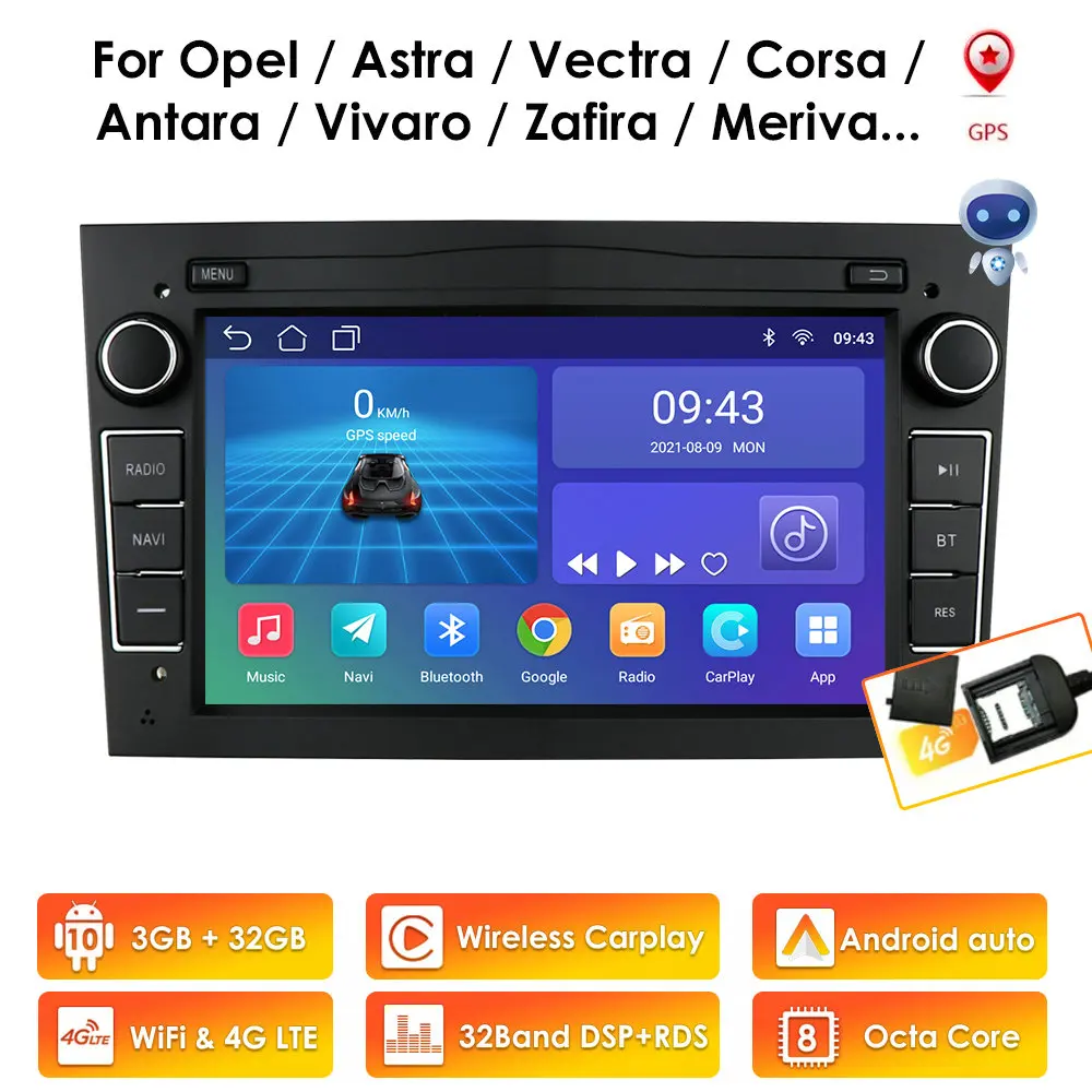 3 ГБ + 32 Авторадио 2din Android GPS для opel Vauxhall Astra H G J Vectra Antara Zafira Corsa Vivaro Meriva Veda стерео Navi WIFI