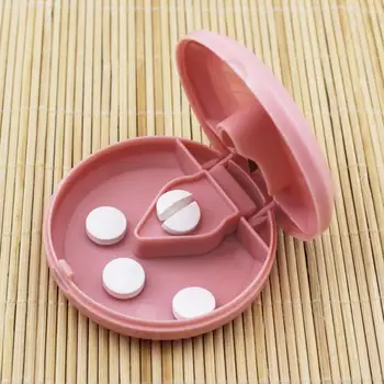 

Pill Cutter Container Travel Splitter Holder Practical Crusher Medicine Round Portable Multifunctional Storage Box ABS Small