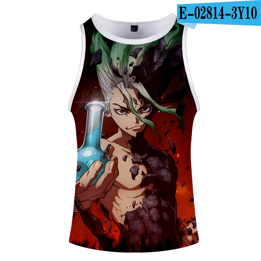 Dr. stone, 3D Рисунок, уличная мода, жилет, уличная одежда, мужская летняя уличная одежда, высокое качество, повседневный жилет без рукавов, новинка - Цвет: 3D