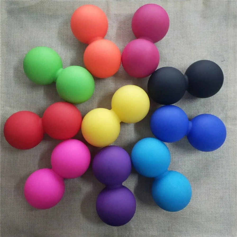 Portable Size Soft Silicone Yoga Double Massage Ball Fitness Relax Muscles Therapy Health Products Care Peanut Exercise Ball