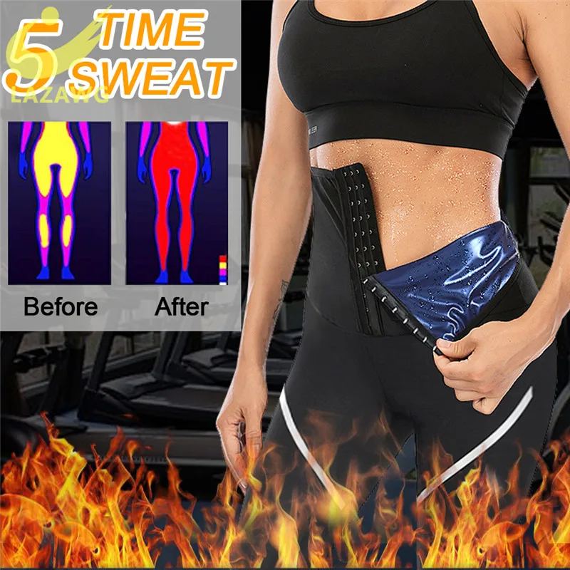 best tummy control shapewear LAZAWG Womens Weight Loss Pants Sweat Sauna Shapers Sauna Sweat Hot Slimming Leggings Female Sports Pants Workout Fitness Shorts body shaper