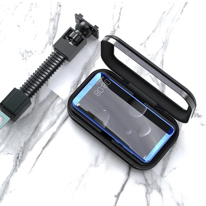 YPAY Waterproof Motorcycle Bicycle Phone Bag Holder Stand Mobile Phone Handlebar Rearview Mount Stand For iPhone X 8 Samsung S9