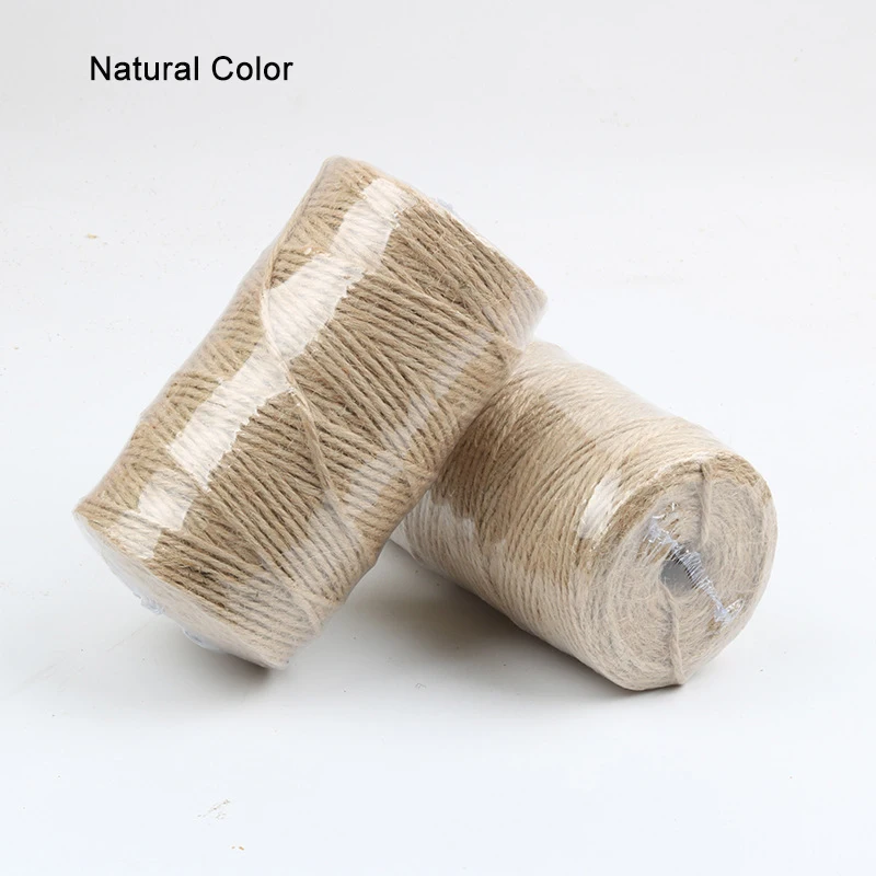 100M/Roll Colorful Jute Twine Natural Burlap Hessian Cord Hemp Rope Gift Packing Strings Christmas Event & Party Supplies Decor