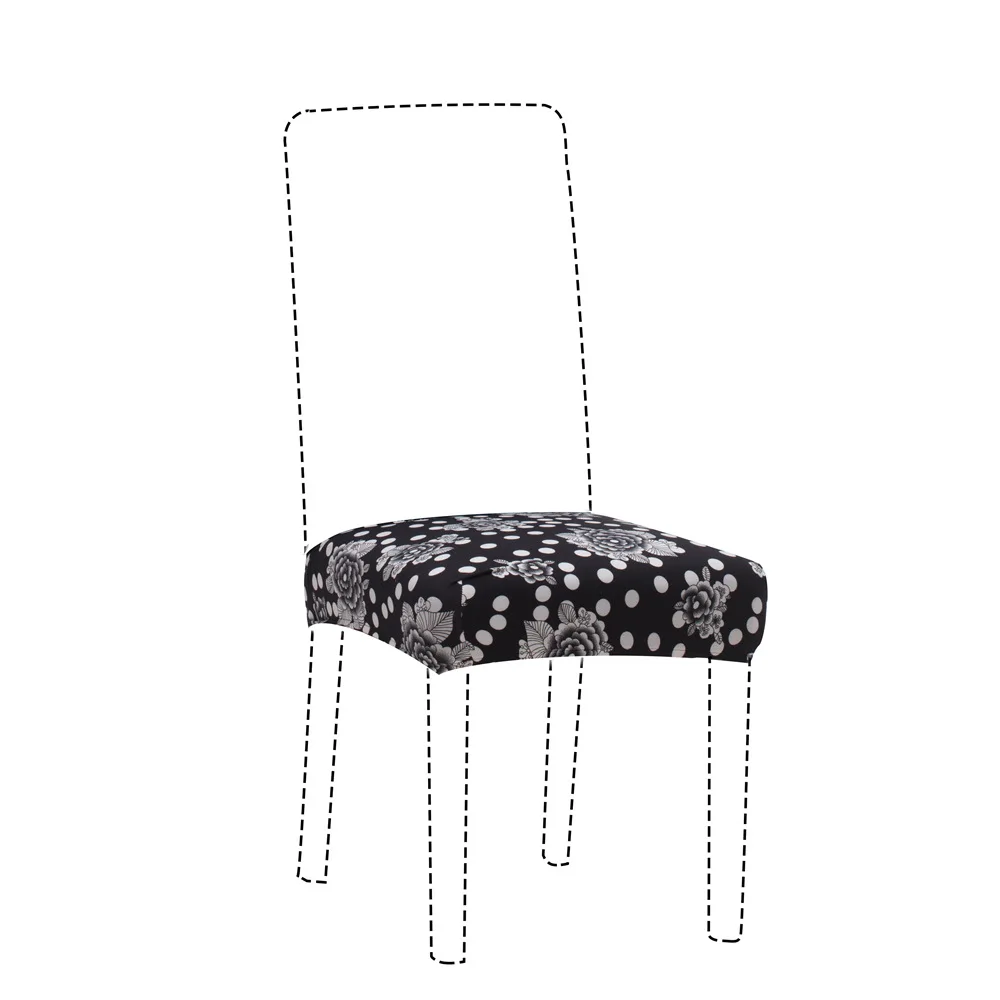 Печатные Чехлы на кресла стрейч большие эластичные чехлы для сидений чехлы для стульев с рисунками Чехлы для ресторанов банкетов отелей не грязные съемные - Цвет: Black Flower