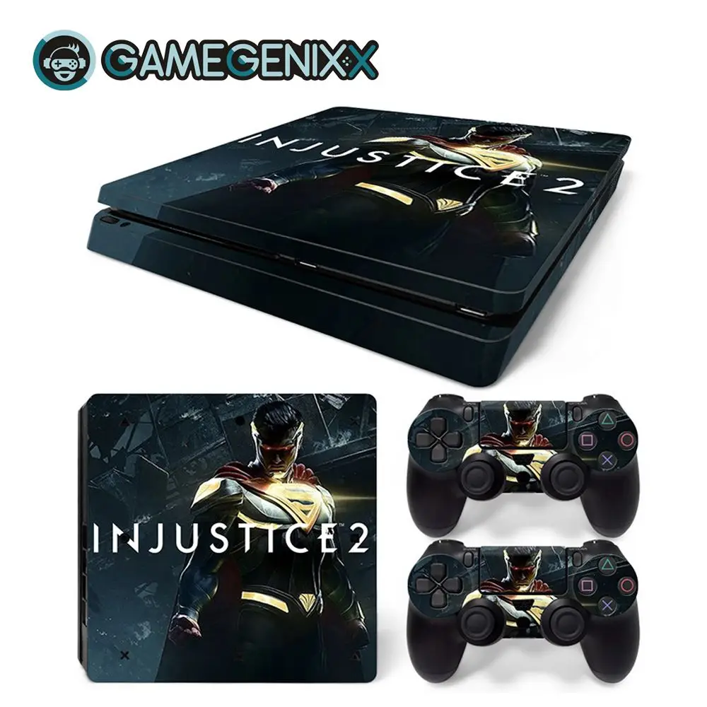 Защитная Наклейка GAMEGENIXX для PS4 Slim консоли и 2 контроллеров-Супермен
