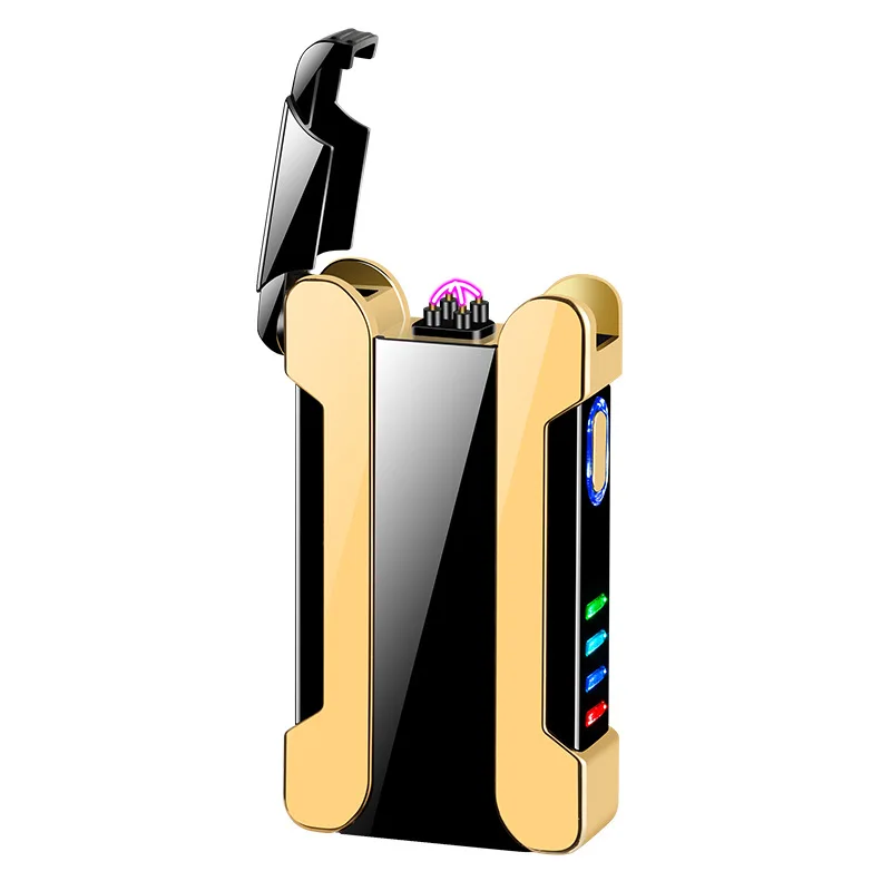 

Creative Windproof USB Dual Arc Cigarette Lighter LED Love Projection Metal Plasma Cigar Lighter Accersories Gift Gadgets