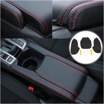 

For Honda Civic 2016 2017 2018 Armrest PU leather Black+Red Line Universal Professional Leather Case New Newest