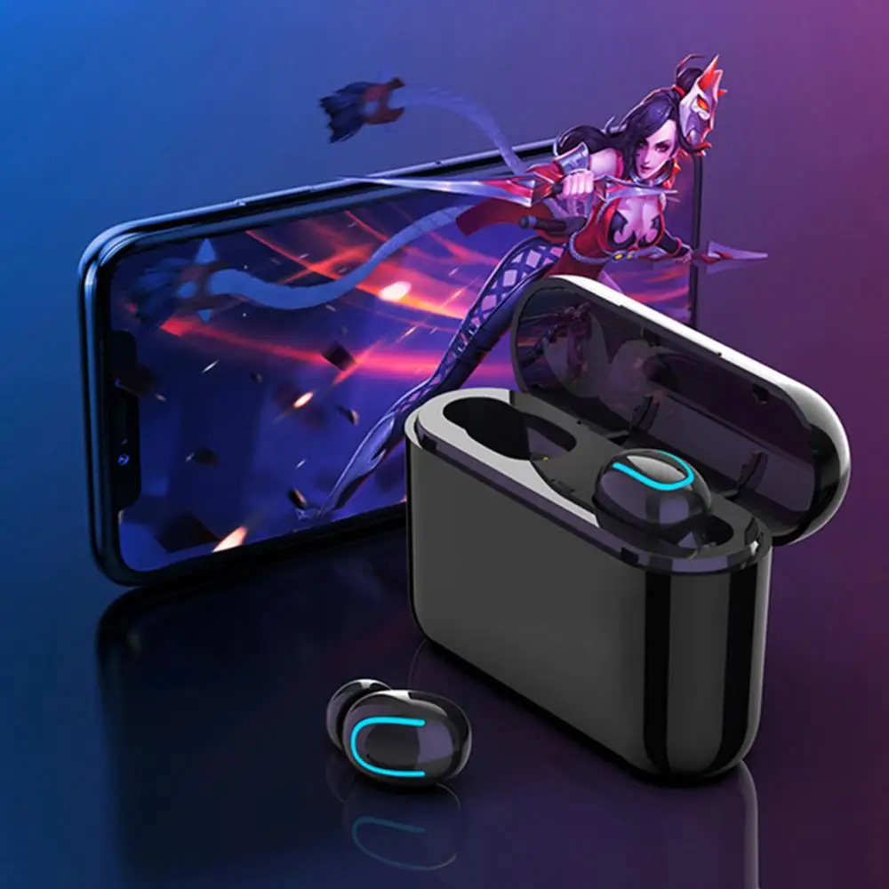 Q32 Wireless Bluetooth 5 0 TWS Mini Earbuds Portable Handsfree Microphone Headset with Charging Case Sport Gaming Driving Stereo