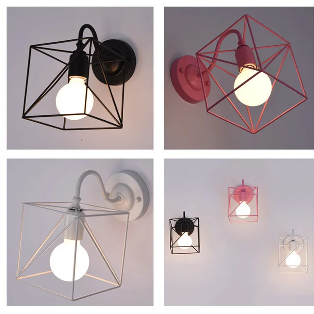 Скандинавские креативные красочные клетки настенный светильник для гостиной