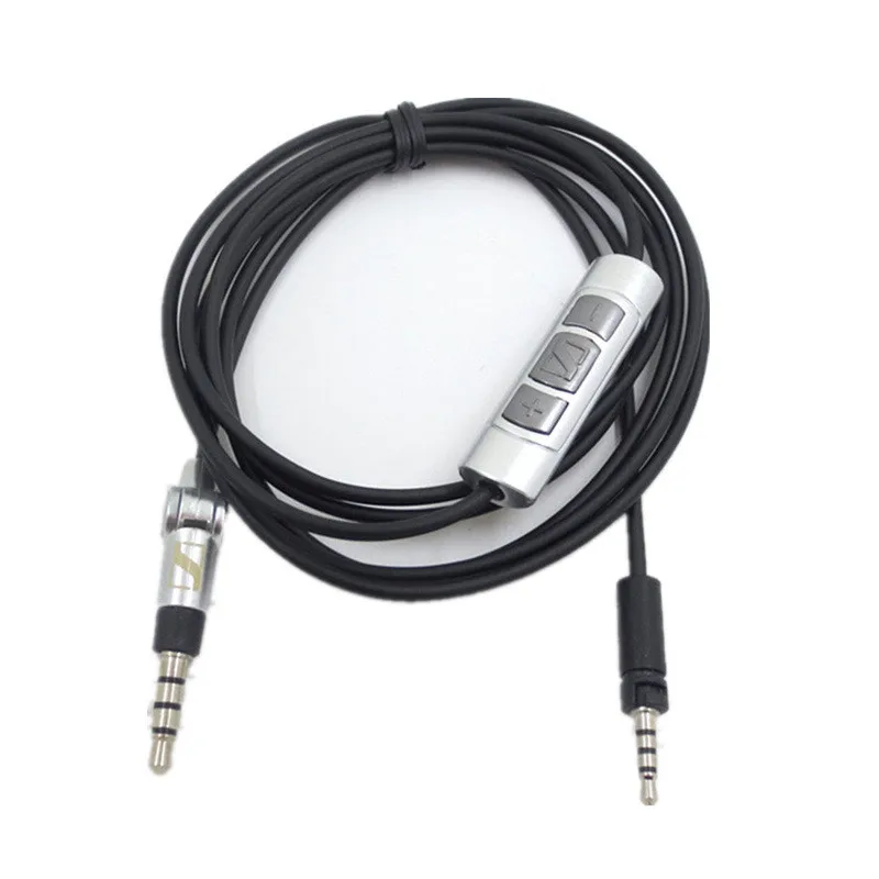 with mic Сменный аудиокабель для наушников Sennheiser MOMENTUM, bluetooth-шнур для гарнитуры, разъем для провода, аудиокабель с микрофоном, пульт дистанционного управления - Цвет: with mic