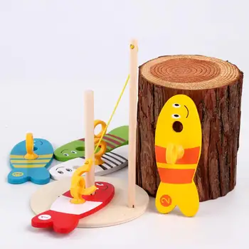 

Cartoon Wooden Fishing Stacking Blocks Game Counting Numbers Educational Toys For Kids Christmas