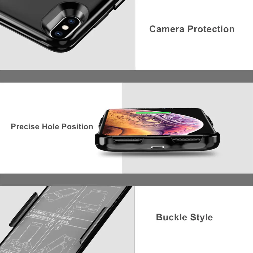 Чехол для Iphone XR XS Max power 6000 мАч с металлической рамкой, зарядное устройство, чехол Smart для Iphone XS Max power чехол