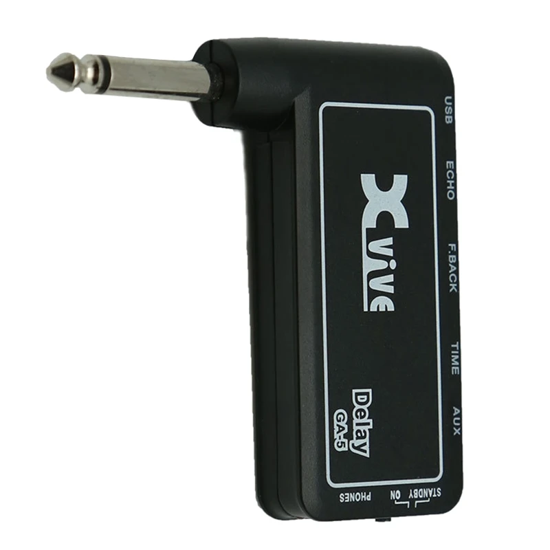 Mini Rechargeable Electric Guitar Plug Headphone Amp Amplifier Digital Delay Effect Guitar Accessory