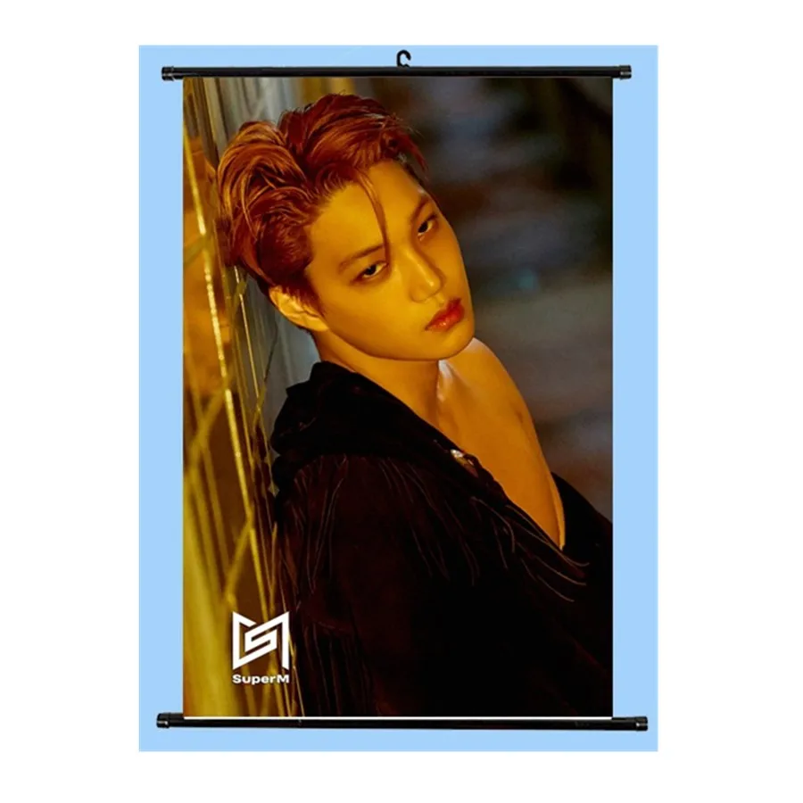 Kpop SuperM jpping Members повесить плакат десять Лукас мини стены прокрутки изображение Baekhyun Kai домашний декоративный вентилятор подарок - Цвет: 20