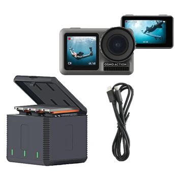 

New QC Fast Charger Charging Box for DJI OSMO ACTION Sports Camera Battery Fast Charger Charging Box