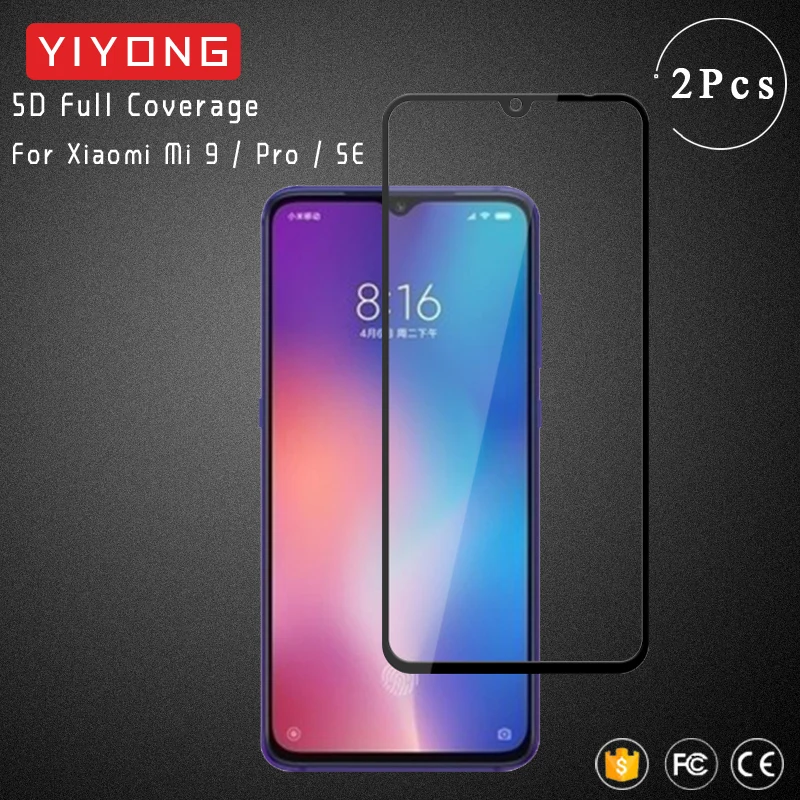 

YIYONG 5D Full Cover Glass For Xiaomi Mi 9 Mi9 SE Tempered Glass Xiomi CC9 E CC9E Screen Protector For Xiaomi Mi8 Mi 8 Pro Lite