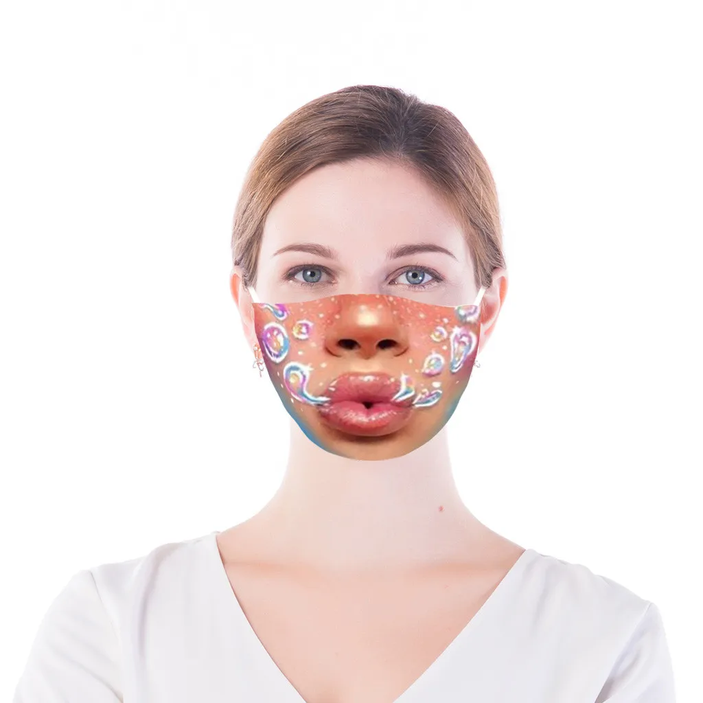 3d Creative Printing masque Mouth Funny Adlult Protection  Reusable  Mascherina mascarilla Monder Scarf Halloween Cosplay MasK quick and easy halloween costumes