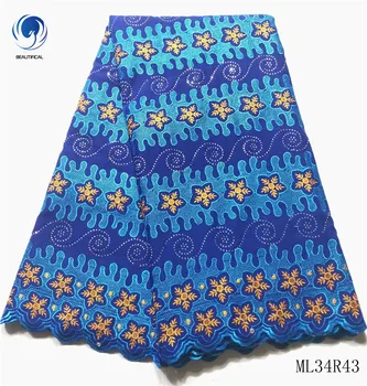 

BEAUTIFICAL Embroidery African Lace Cotton Party Lace Voile 2019 Dry Laces Fabric African Tissu ML34R43