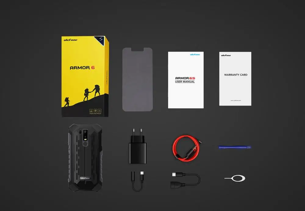 Ulefone Armor 6S 6GB 128GB Водонепроницаемый 6,2 ''Android 9,0 Helio P70 4G отпечаток лица ID OTG NFC Беспроводная зарядка для сотового телефона