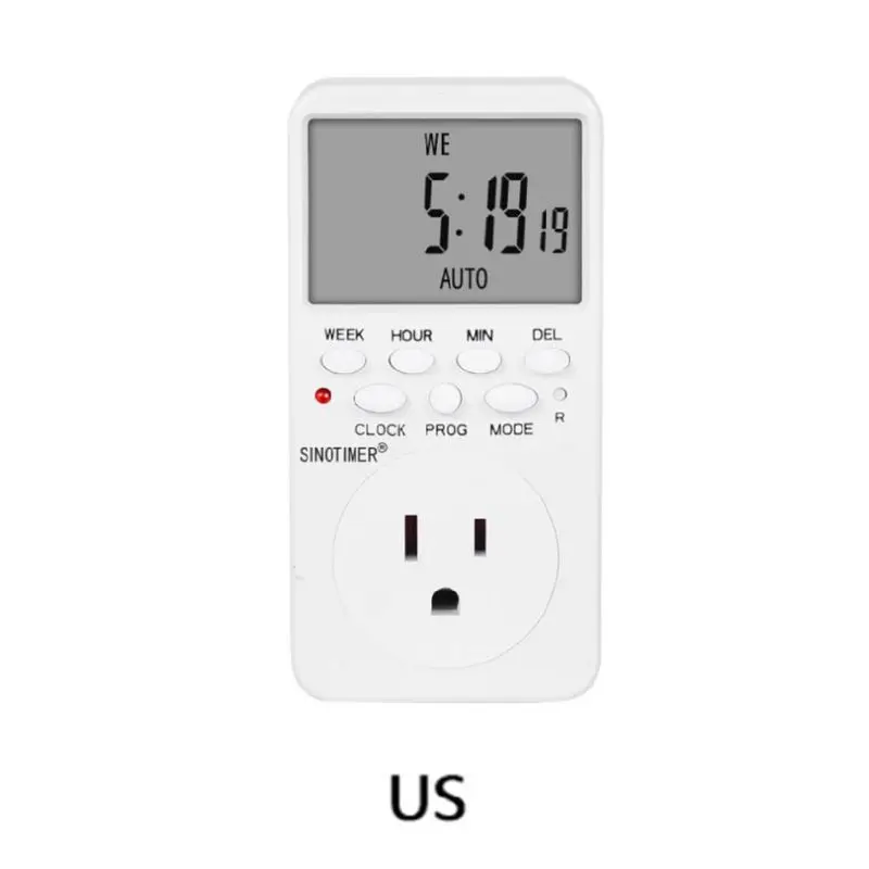 US Цифровой таймер разъем AC230V реле времени программируемый EU/US/UK/ISR/BR/IT штекер - Цвет: US