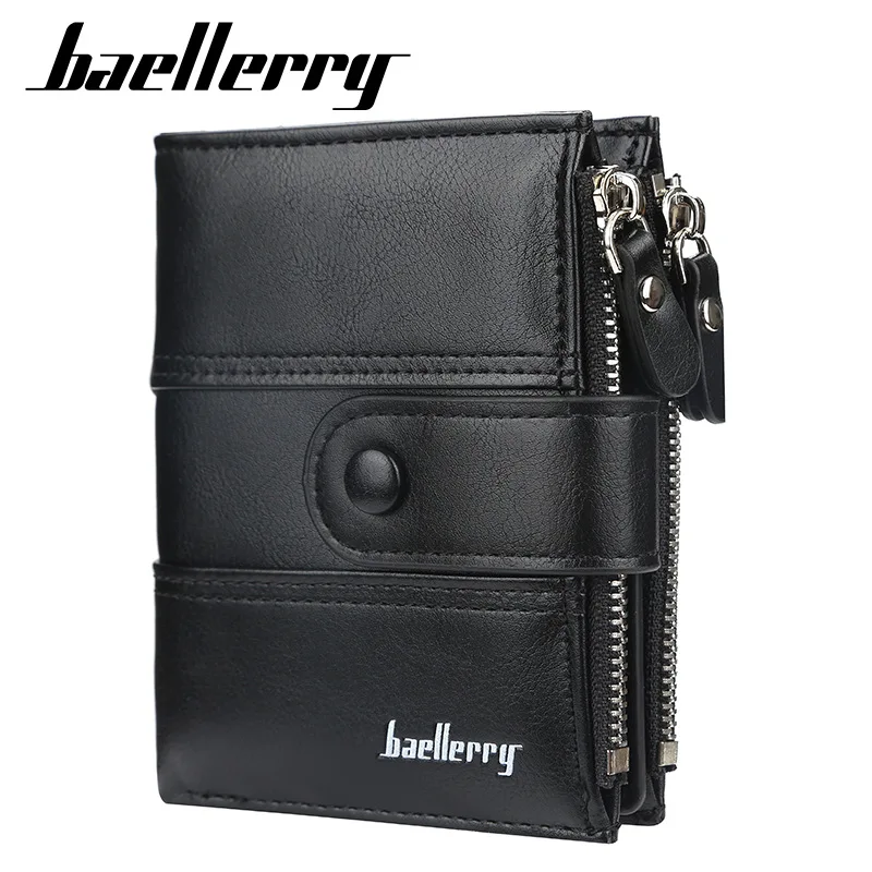 Retro Men Wallets Double Zipper Card Holder High Quality Male Purse New PU Leather Vintage Coin | Багаж и сумки