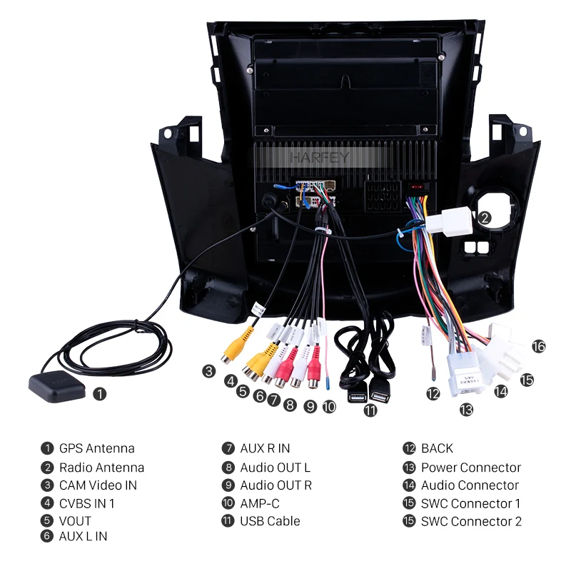 Sale Harfey Unit Car GPS Navi 4G LTE Android 9.1 Radio 9.7" for 2008 2009 2010 2011 Toyota RAV4 support WIFI Digital TV 1080P Video 4