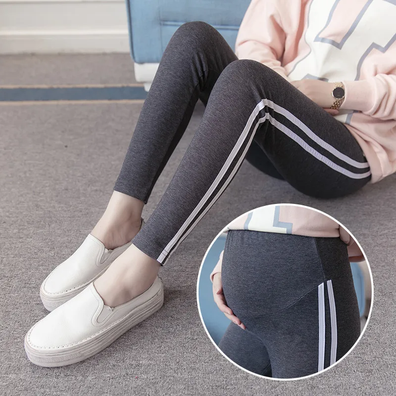 

Leggings for Pregnant Woman Spring Summer Thin Section Outer Wear Pants 2019 Fashion New Style Side Stripes Pregnant Women Pants
