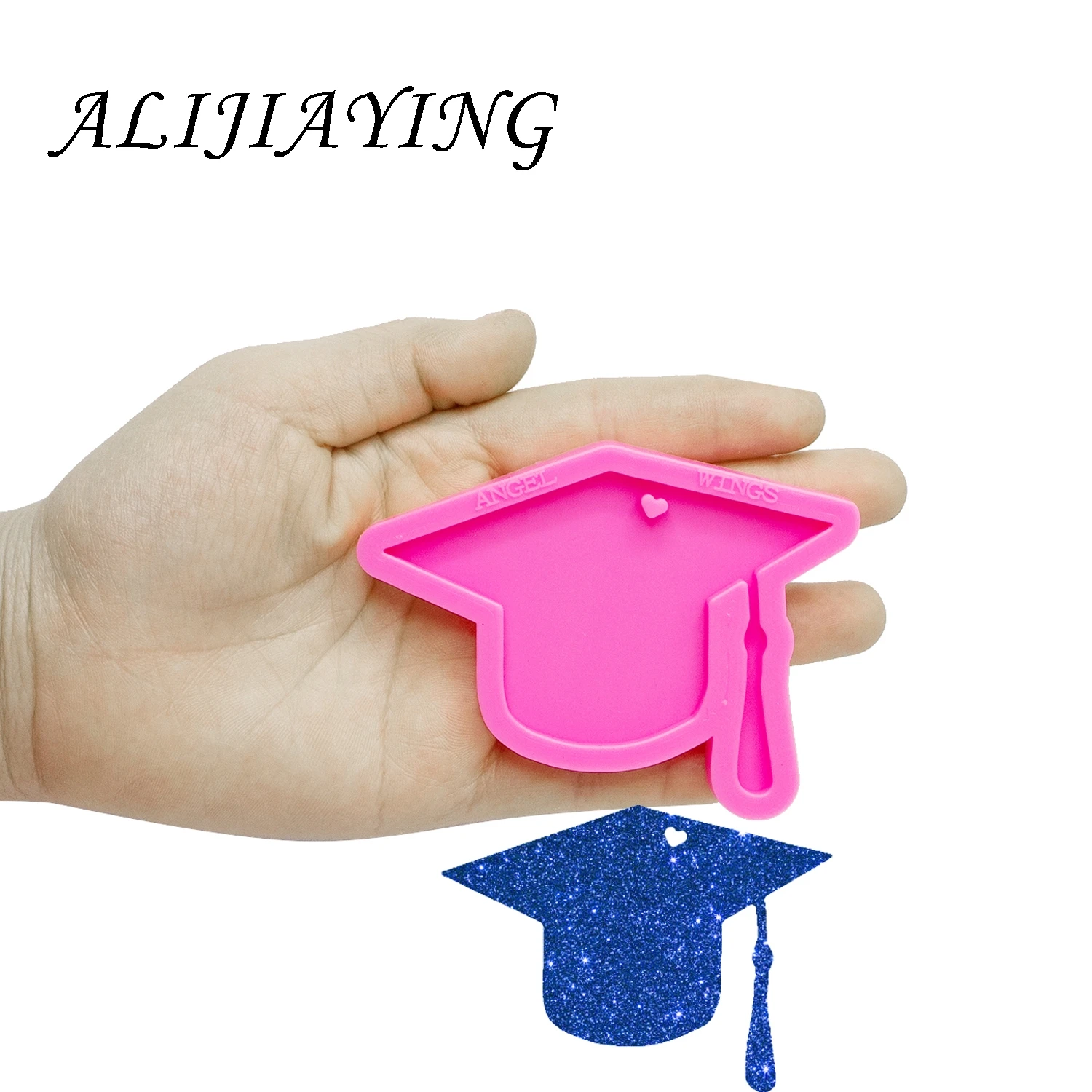 Glossy Hat Molds Silicone Keychain Mold For Resin Epoxy Craft DIY Graduation Jewelry Pendant DY0290 Silicone Mold