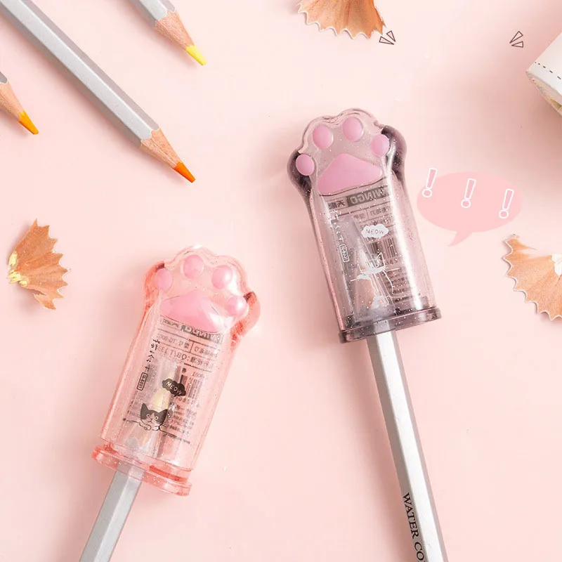School Office Supplies Lytwtw's Pencil Sharpener 1 Pieces Cute Cat Paw Creative Stationery pencil sharpener