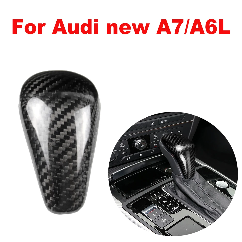 

New Carbon Fiber Shift Knob Head Cover for Audi new A7/A6L 2015-2018 Gear Shifter Lever Stick