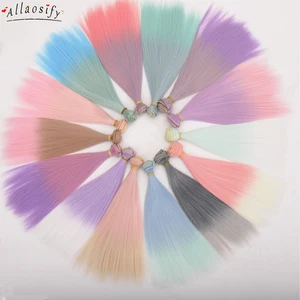 Allaosify Straight Synthetic Fiber Gradient Color 15cm*100cm and 25cm*100cm Doll BJD DIY Wigs