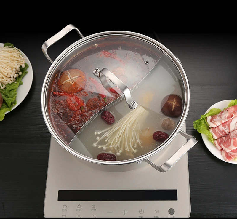 304不锈钢火锅锅具鸳鸯火锅带盖涮锅加厚家用清汤锅商用电磁炉盆_A3_4