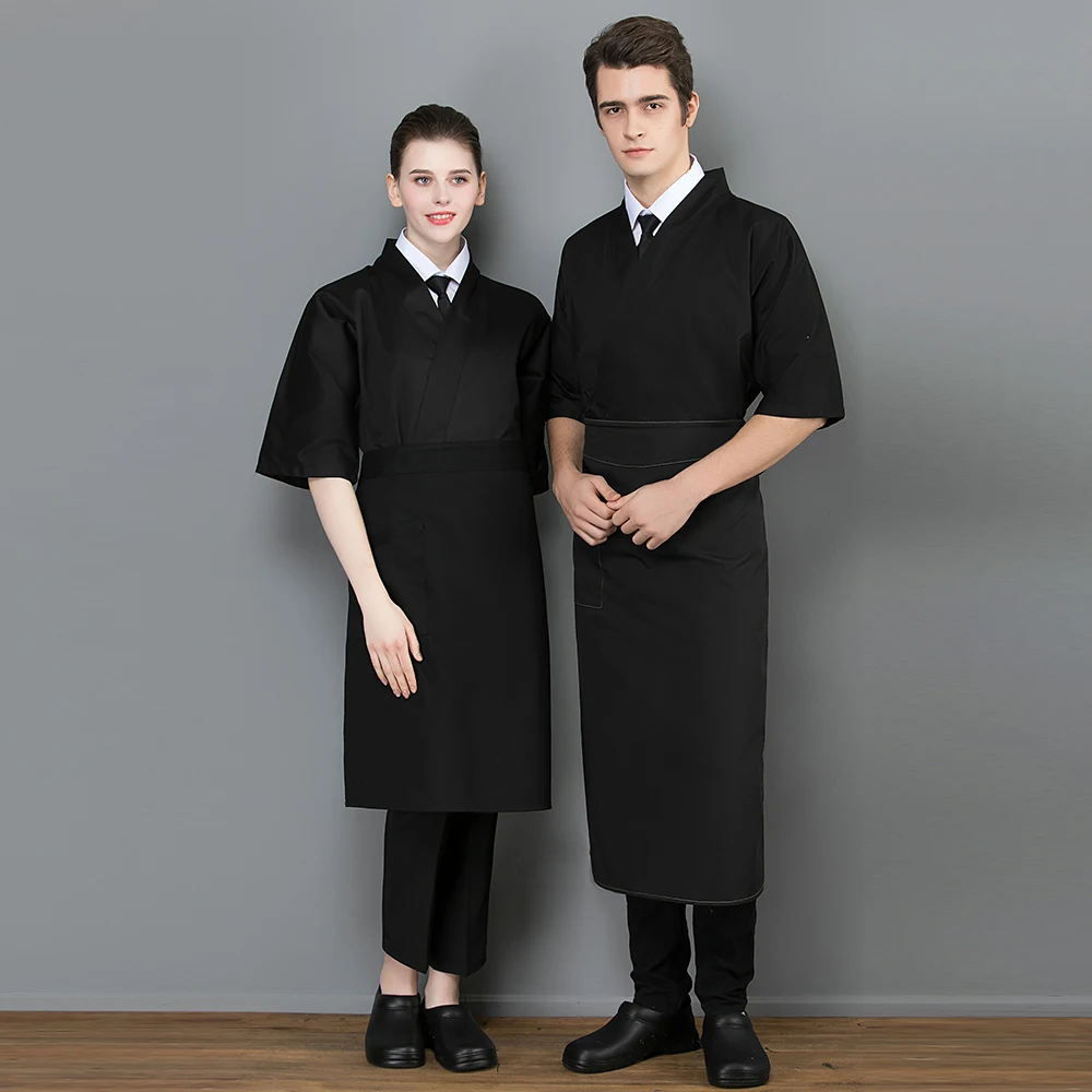 Unisex Food Service cooker shirt short sleeved Restaurant hotel Kitchen chef Uniform Japanese-style Chef Jacket sushi uniform