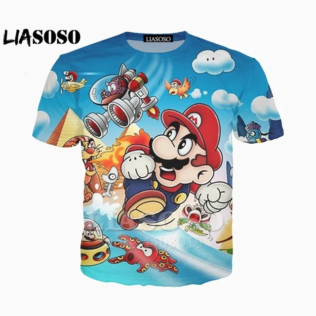 LX 3d принт новая мода аниме мультфильм Super M Bros футболка хип хоп 3D для мужчин/wo