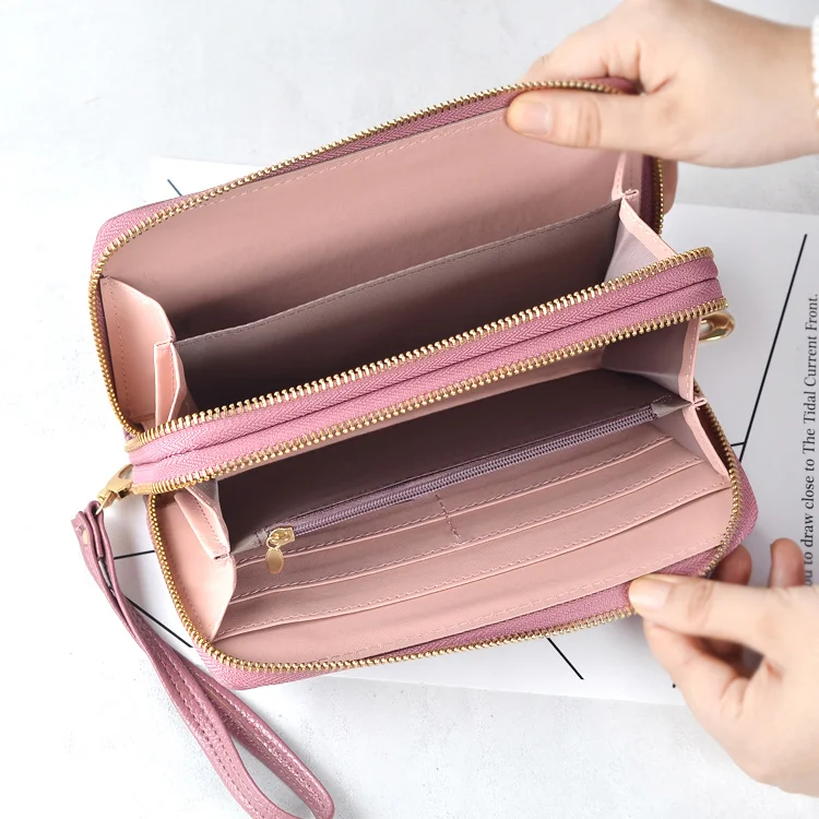  Veki Women's Wallet Double Zipper Pocket Wallets with