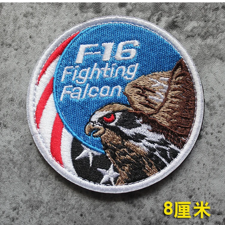Пользовательская американская вышивка на липучке наклейка F16 файтинг Сокол