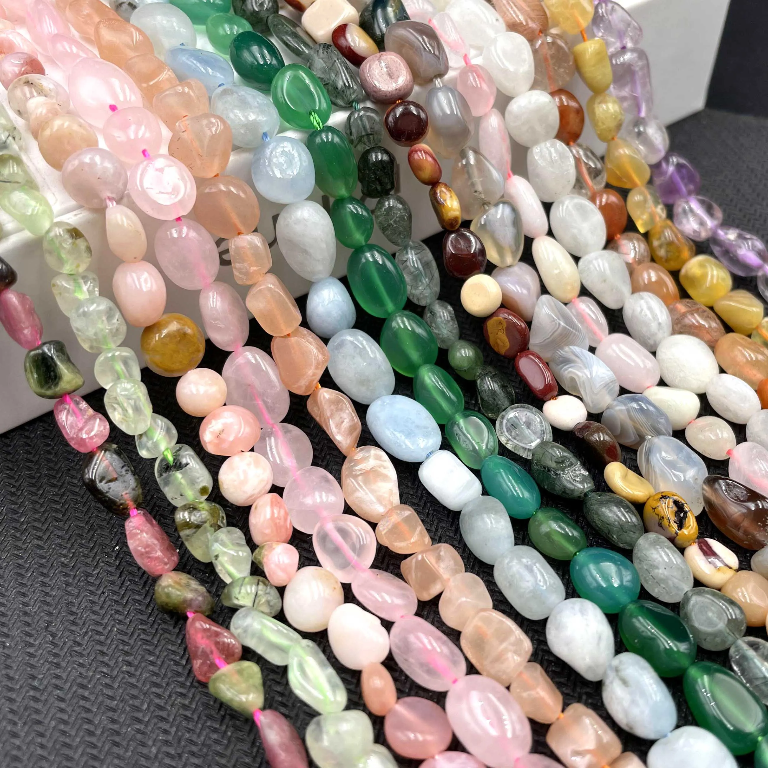 자연 불규칙한 아쿠아 마린 타이거 아이 마노 황수정 Amazonite 석영 스톤 비즈 쥬얼리 만들기 DIY 팔찌 목걸이