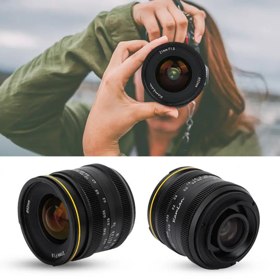 Kamlan 21 мм F1.8 беззеркальная камера ручной Фикс Фокус объектив для Fuji FX крепление для Olympus EM-1 EM-10 Mark2 для Panasonic GH5