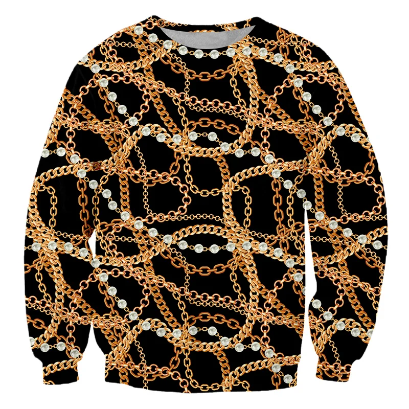 Свитшот IFPD в стиле барокко европейского размера роскошный пуловер с длинными