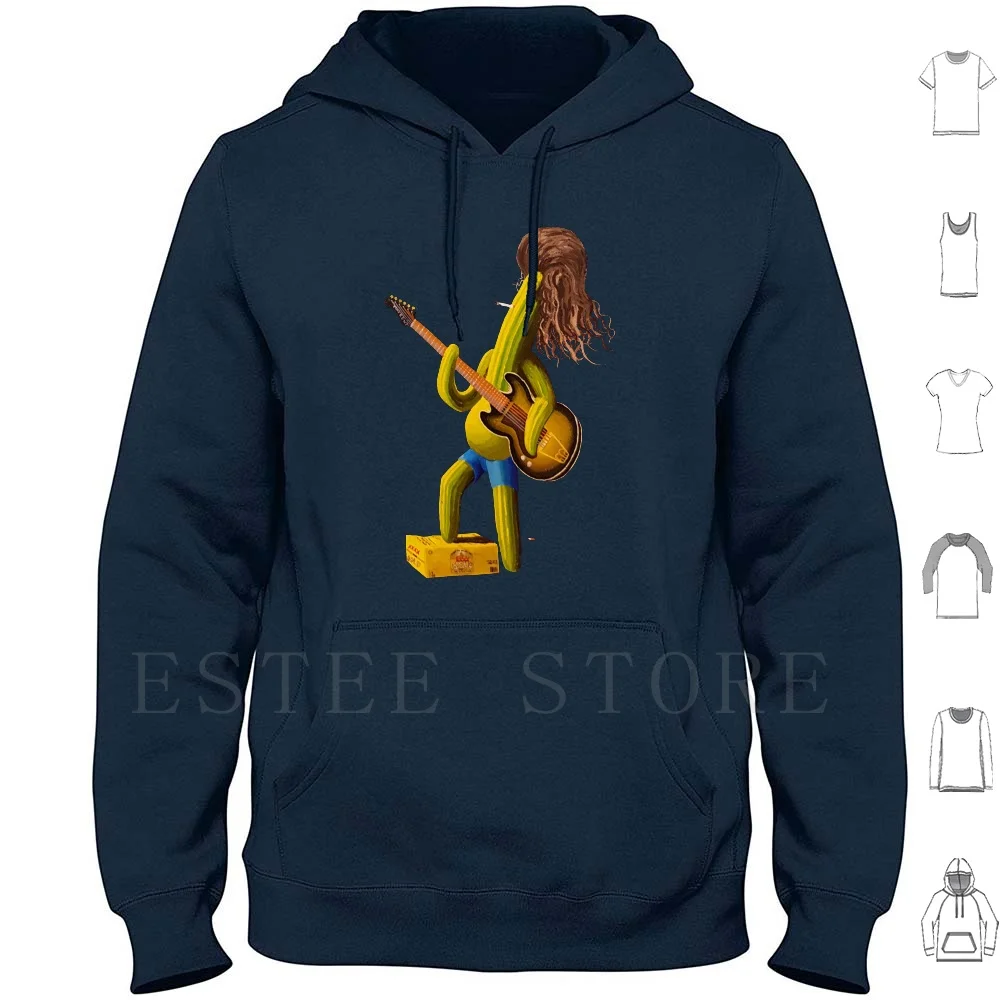 Mad Kent-Guitar Hero Solo Felpa Con Cappuccio Manica Lunga Cactus Chitarra Madkent Mullet Bogan Beer Surreale Cool Mad Kent Fumare Bere