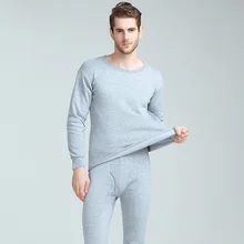 Теплое зимнее термобелье из 2 предметов, мужские кальсоны с длинными рукавами, толстый комплект размера плюс