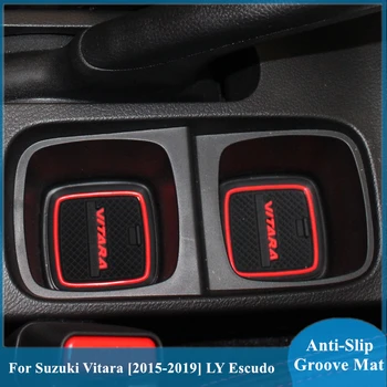 

For 2015 2016 2017 Suzuki vitara Gate Slot Pad Non-slip Cup Mats Anti Slip Door Groove Mat Sticker Car Accessories
