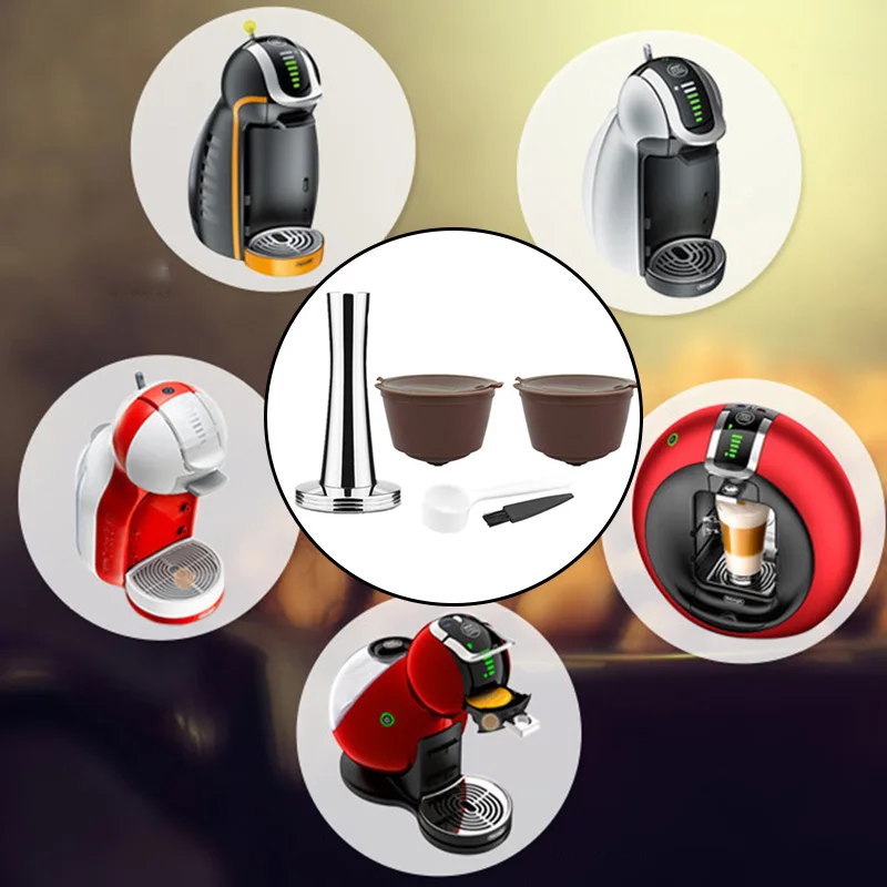2* кофейные капсулы+ 1* трамбовка+ 1* ложка+ 1* щетка для набора Nescafe dolcee Gusto