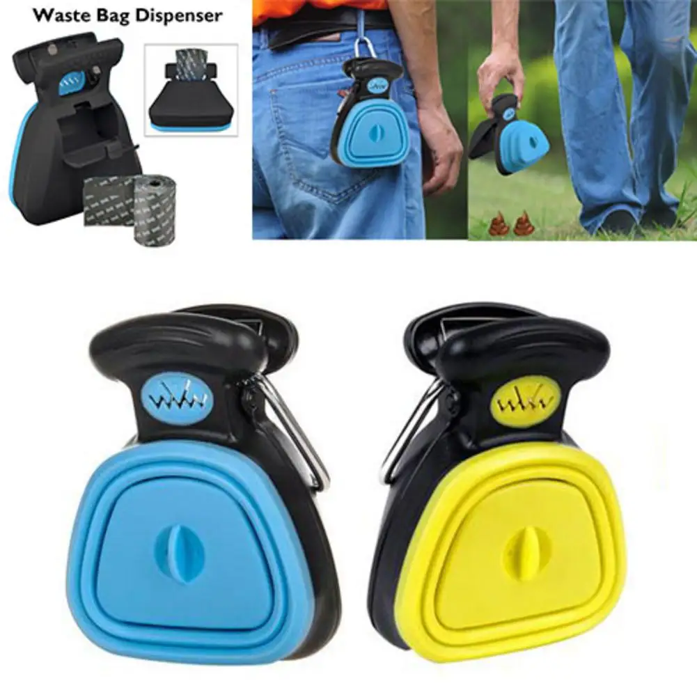 Собака питомца Путешествия складной Pooper Scooper с 1 рулоном разлагаемые мешки Poop