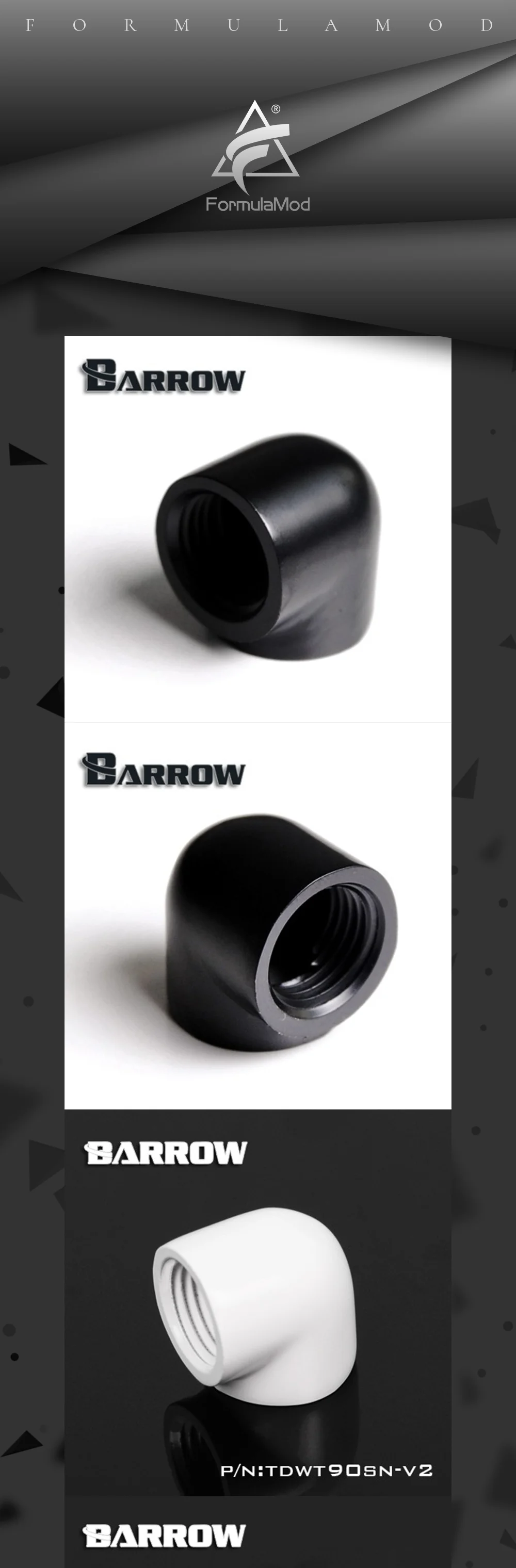 Barrow double internal G1/4'' thread 90 degree Fitting Adapter water cooling Adaptors water cooling fitting TDWT90SN-V2  